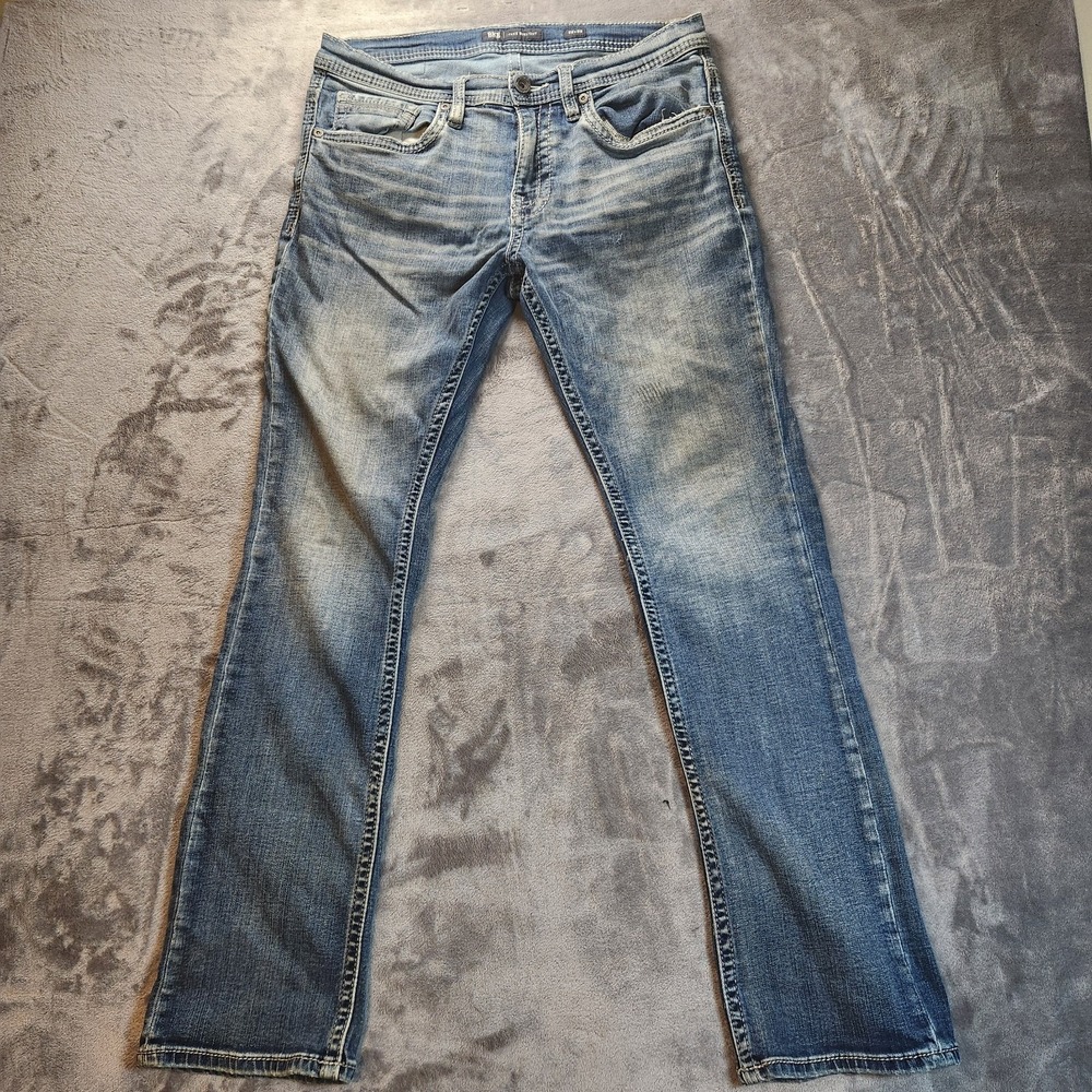 BKE Jeans Mens 32x32 Blue Jake Straight Leg Medium Wash Durable Denim